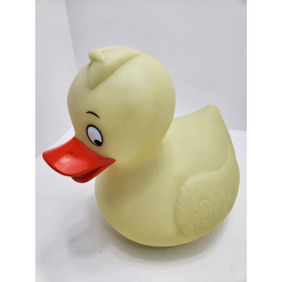 Vintage Prestige Giant 9" Tall 10" Long Pale Yellow Rubber Duck - Picture 8 of 11
